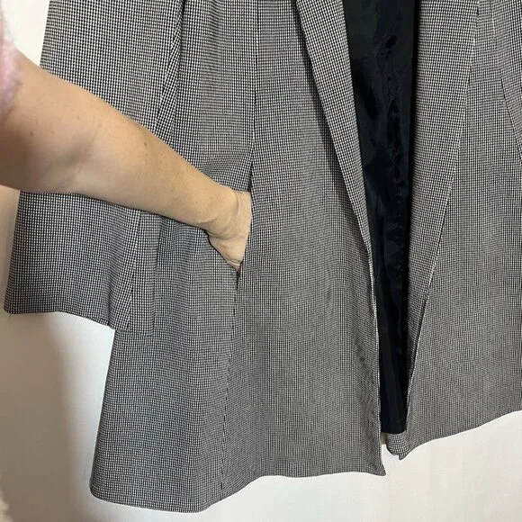 Estelle And Finn Coat Jacket Women's Y2K Size 10 Houndstooth Open Front Pads - Picture 9 of 10